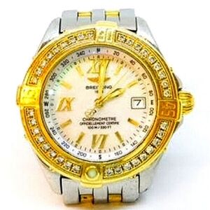 18K Breitling Cockpit Lady Diamond Bezel Custom Watch